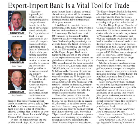 Export Import Bank Vital for Trade